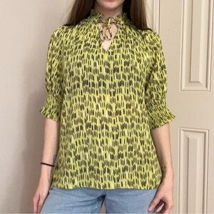 Green & Black Blouse